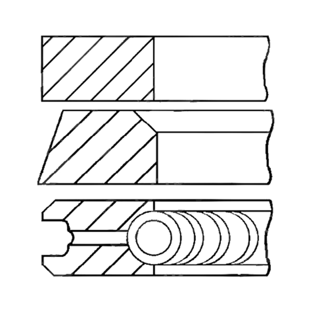 GOETZE Кольца поршневые (STD/ к-т на 1 цилиндр) Audi A4 08-15 / A5 07-16 0843310000