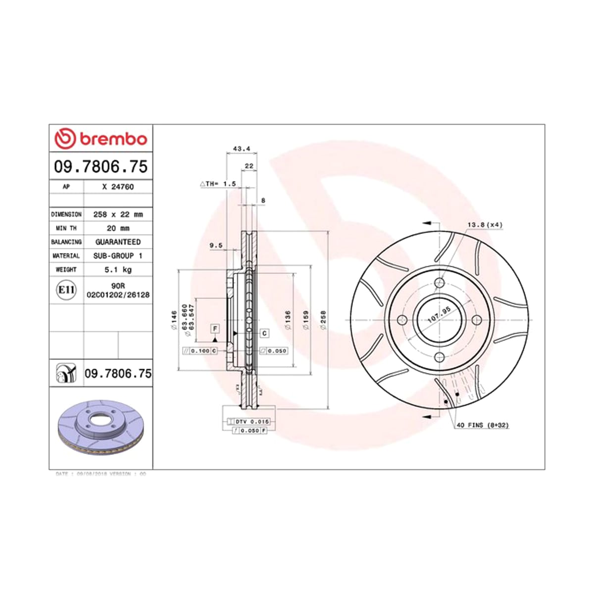 BREMBO Диск тормозной Max 09780675 (перед)