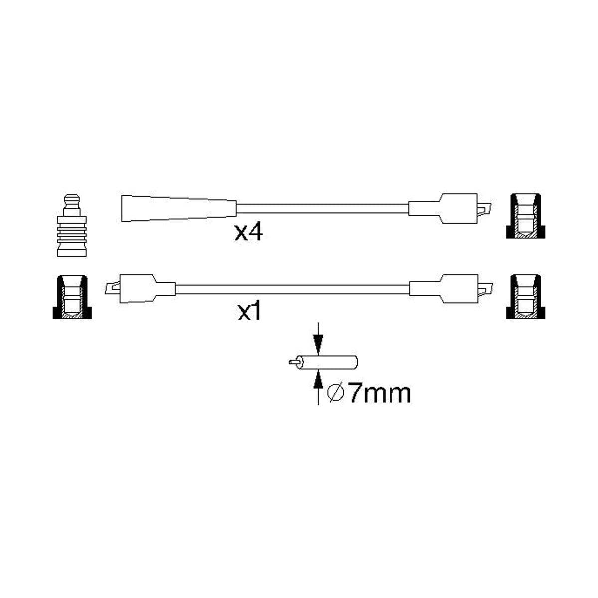 BOSCH Комплект высоковольтных проводов 0986356828
