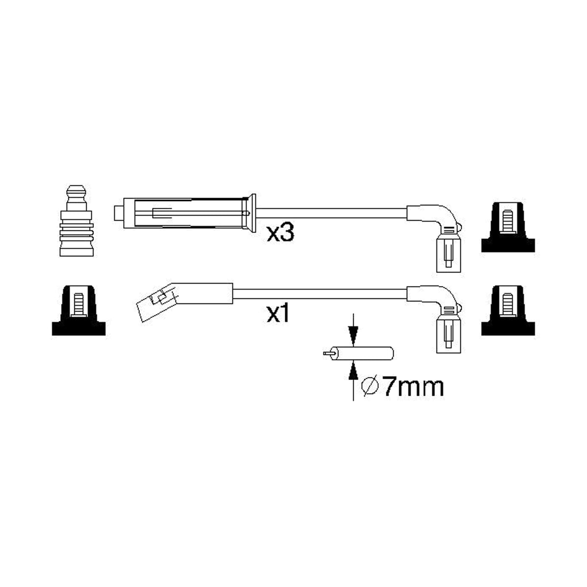 BOSCH Комплект высоковольтных проводов 0986356980