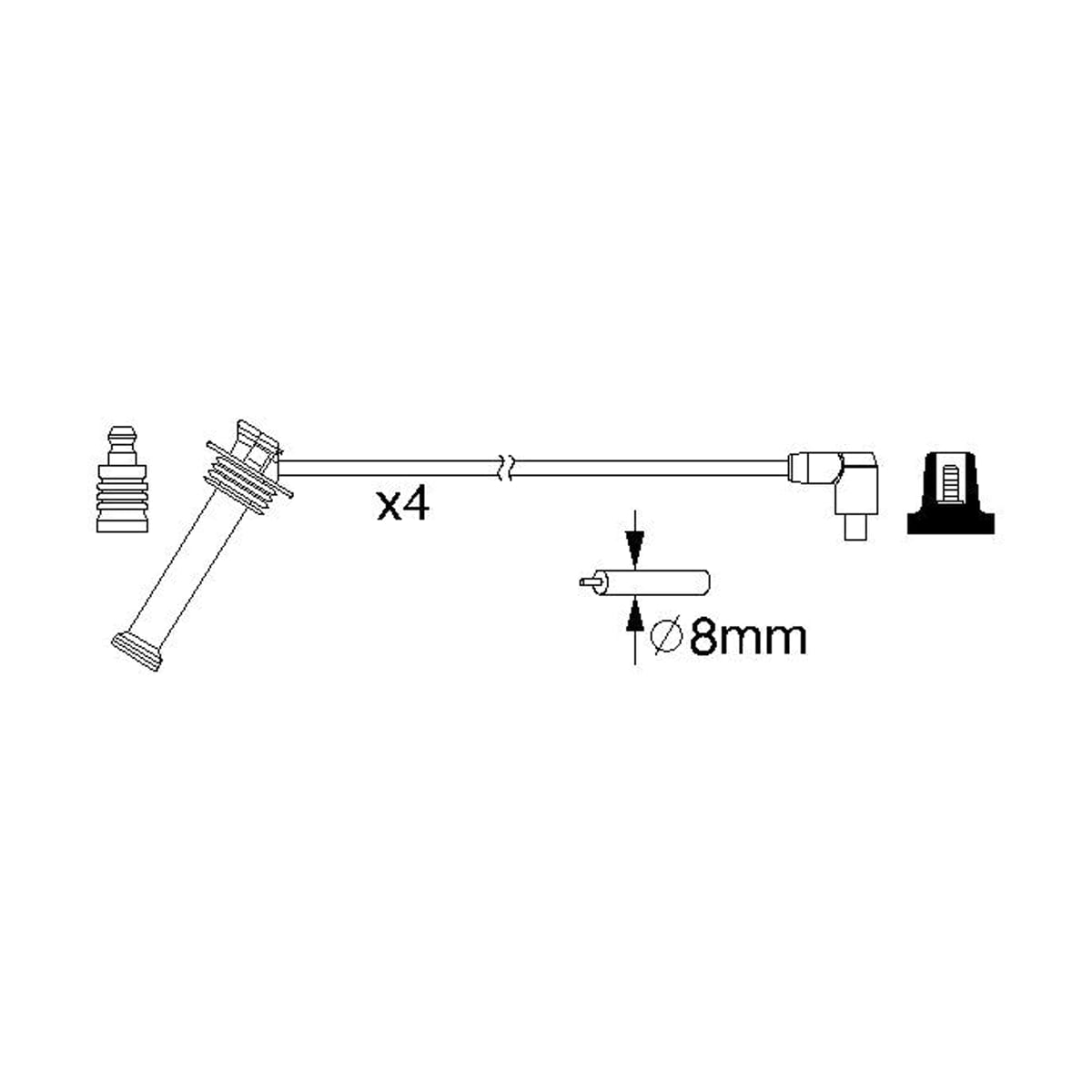 BOSCH Комплект высоковольтных проводов 0986357208