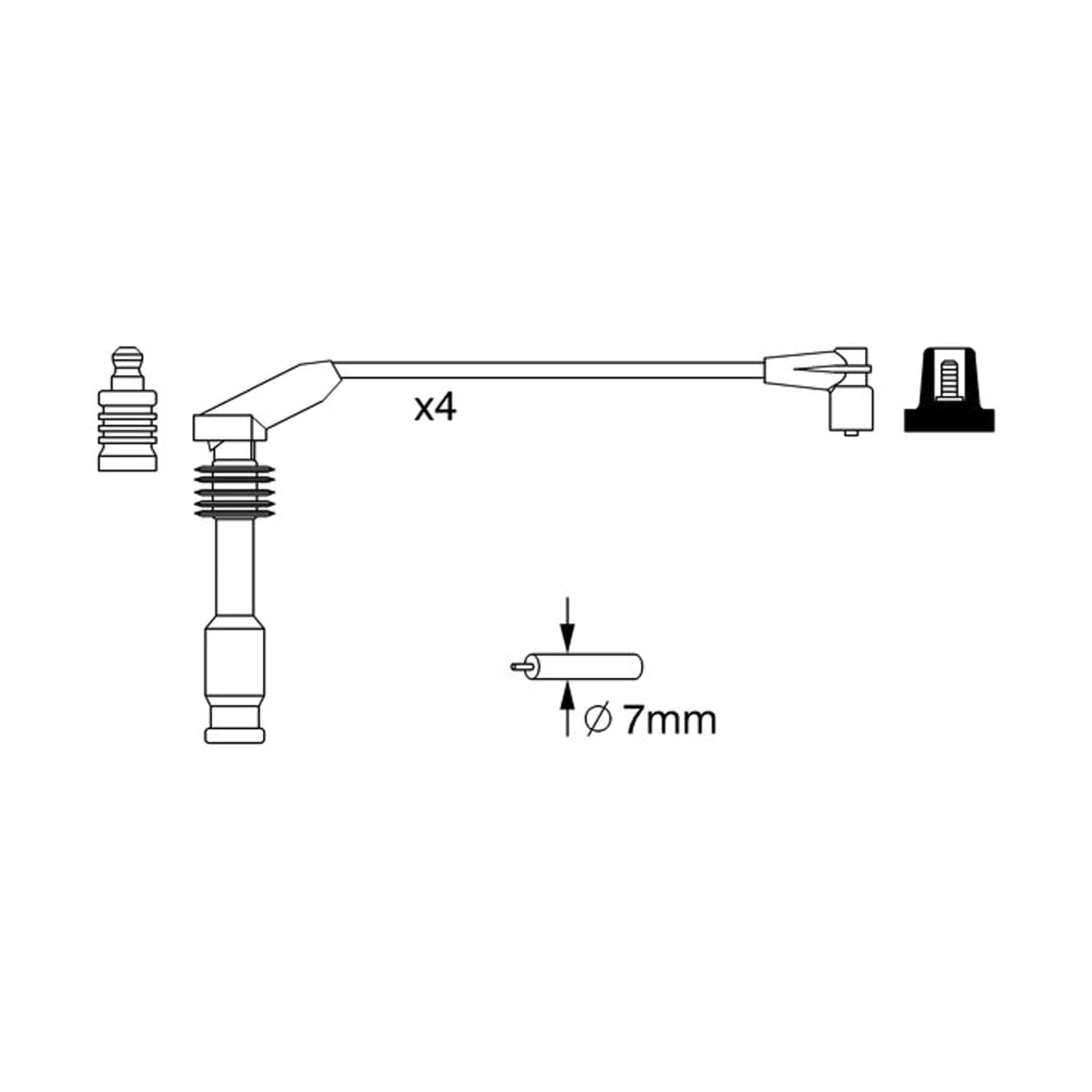 BOSCH Комплект высоковольтных проводов 0986357226