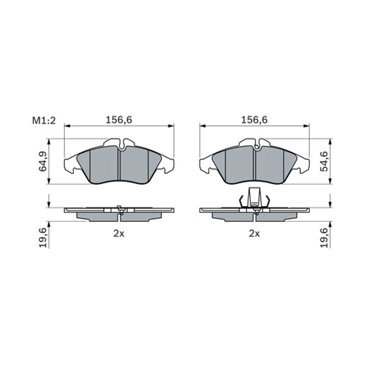 BOSCH Колодки тормозные дисковые 0986424218 (перед)