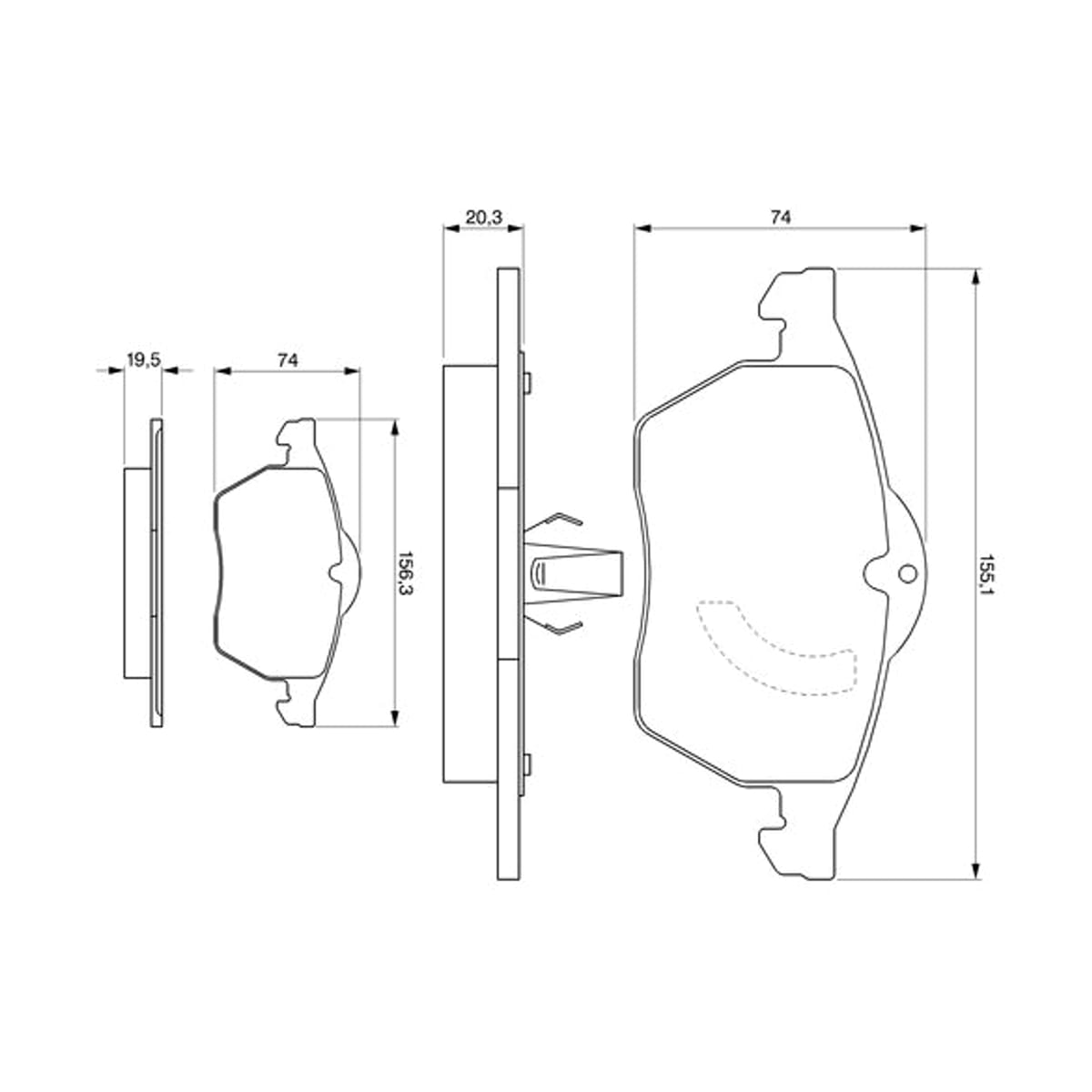 BOSCH Колодки тормозные дисковые 0986424360 (перед)