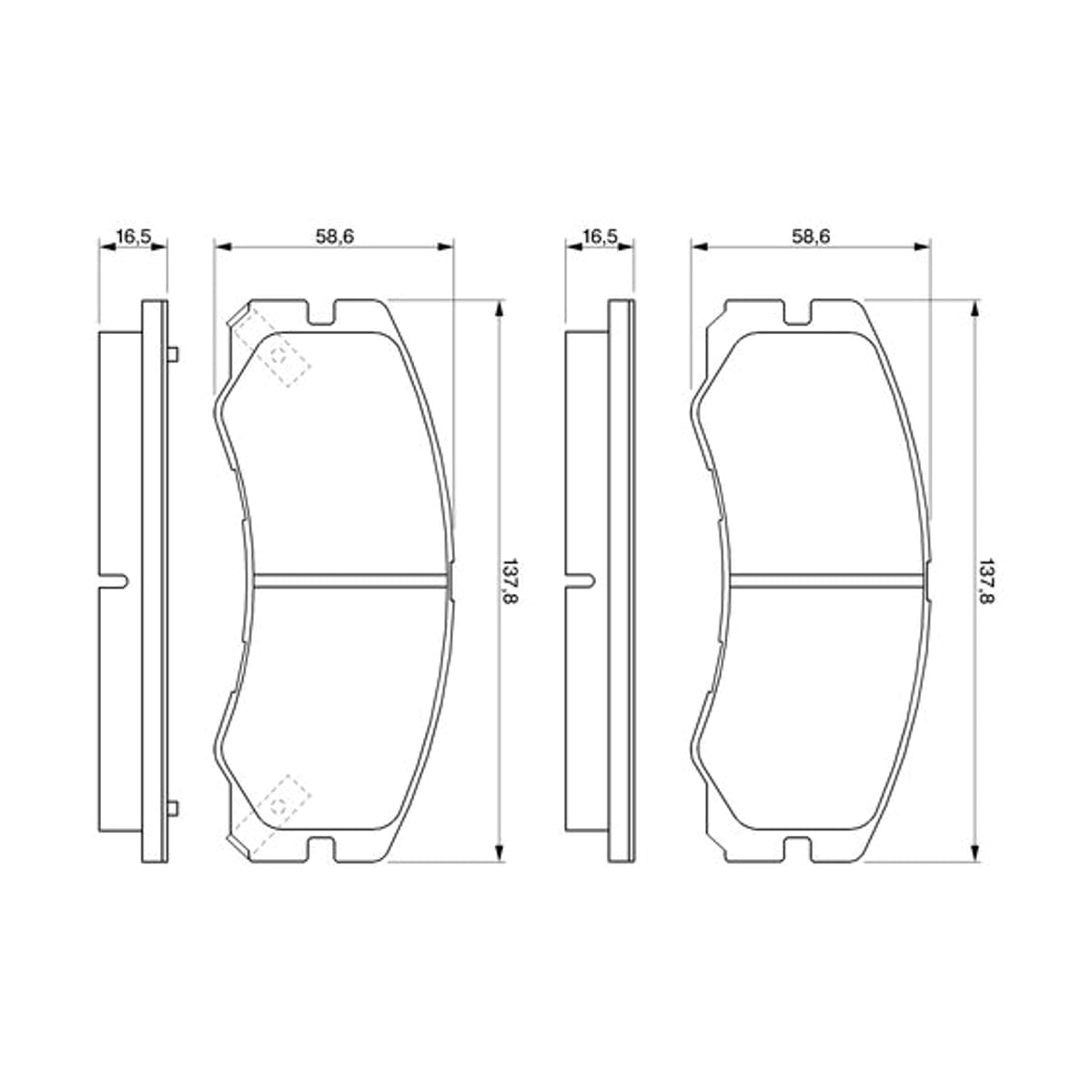 BOSCH Колодки тормозные дисковые 0986424366 (перед)