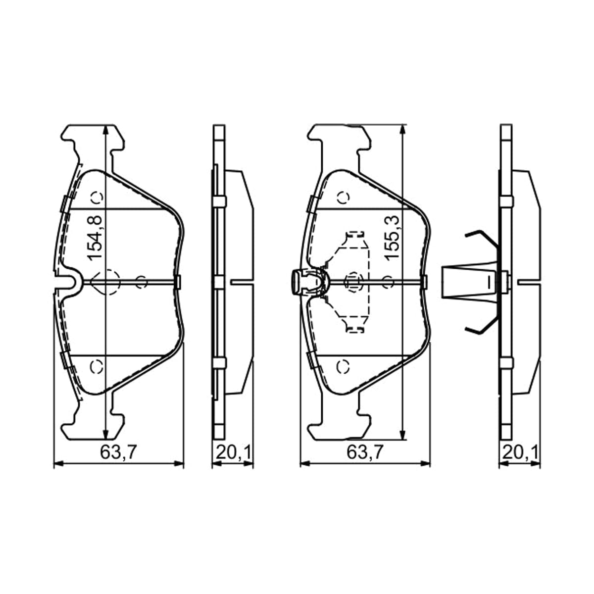 BOSCH Колодки тормозные дисковые 0986424485 (перед)