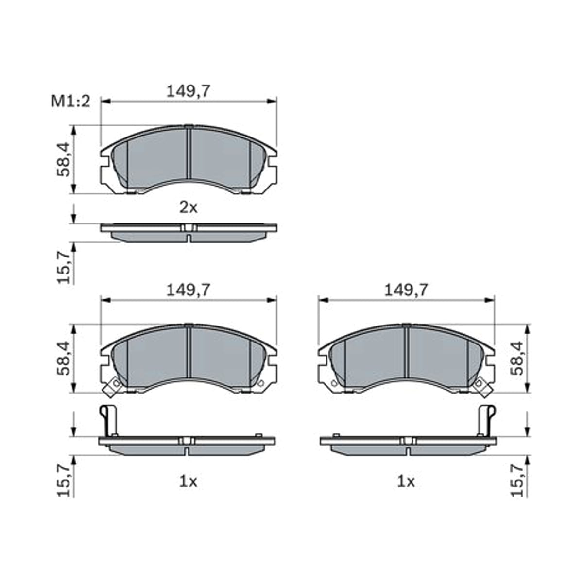 BOSCH Колодки тормозные дисковые 0986424523 (перед)