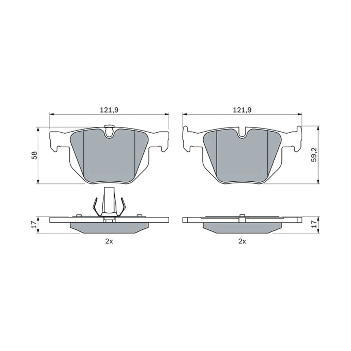 BOSCH Колодки тормозные дисковые 0986424766 (зад)
