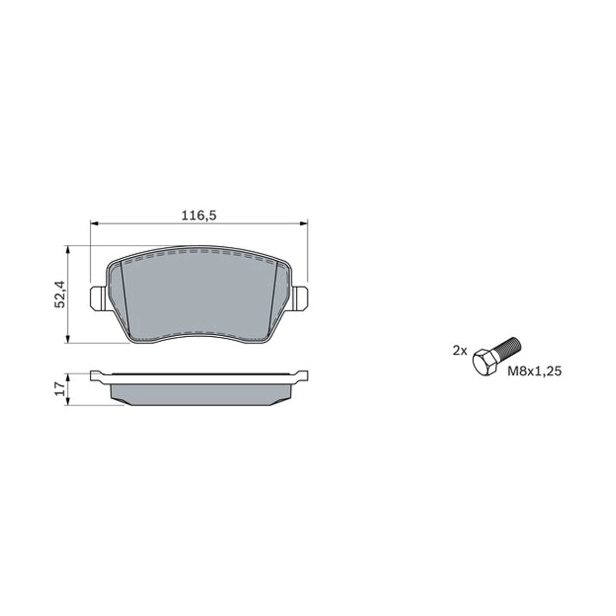 BOSCH Колодки тормозные дисковые 0986424795 (перед)