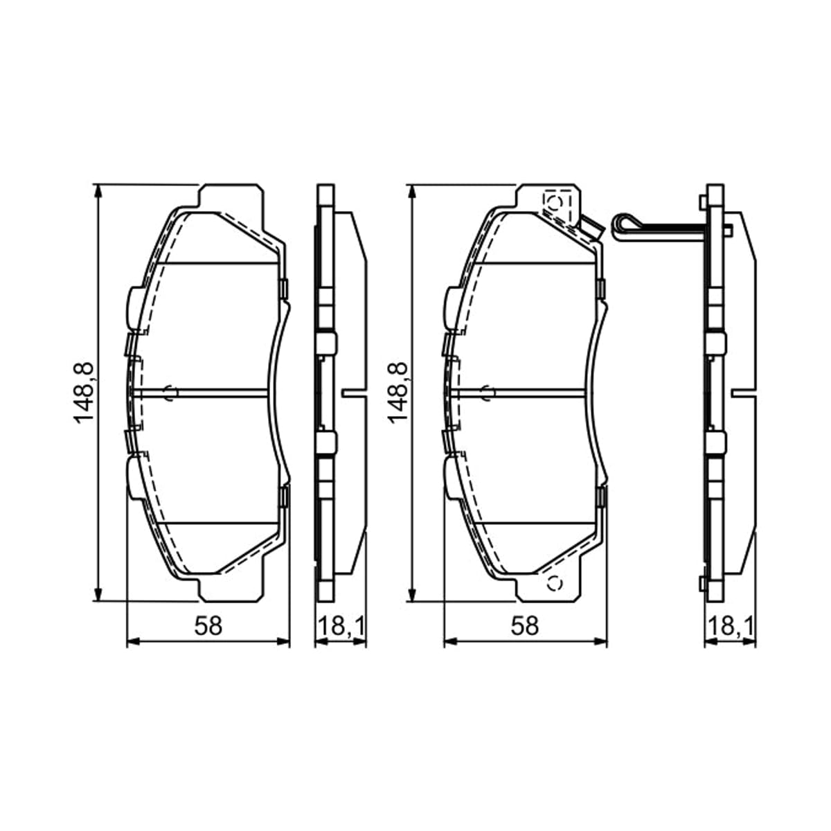BOSCH Колодки тормозные дисковые 0986461142 (перед)