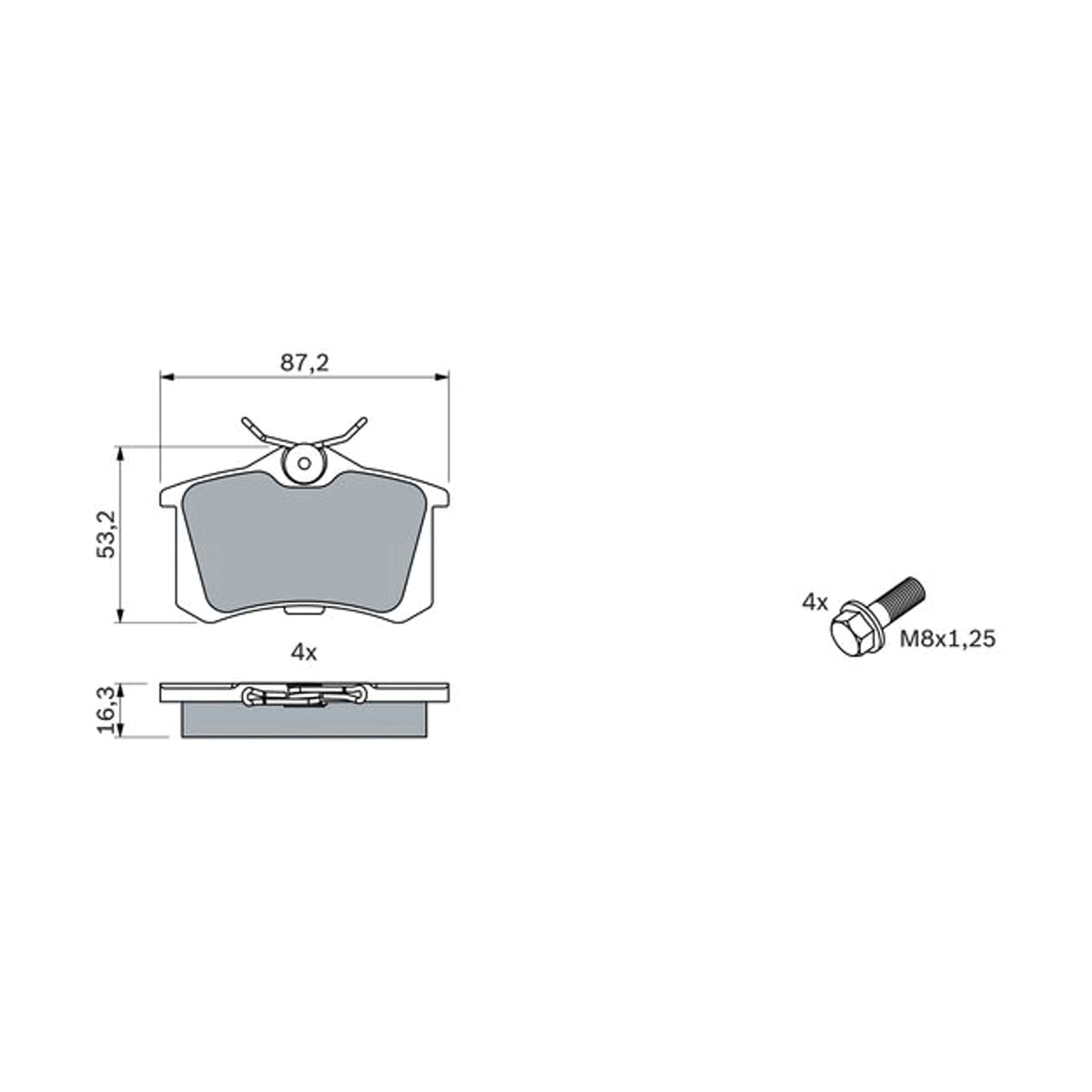BOSCH Колодки тормозные дисковые 0986461769 (зад)