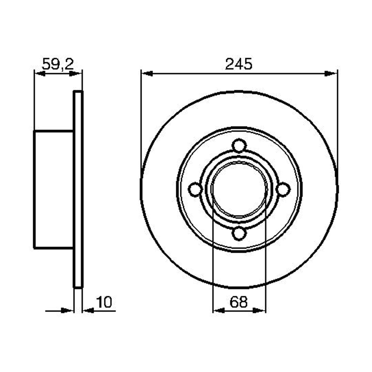 BOSCH Диск тормозной 0986478019 (зад)