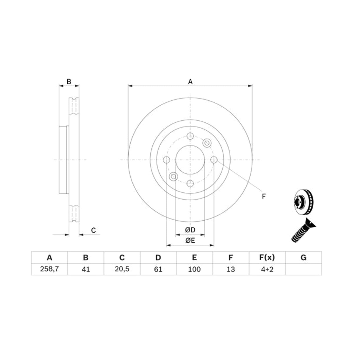 BOSCH Диск тормозной 0986478124 (перед)