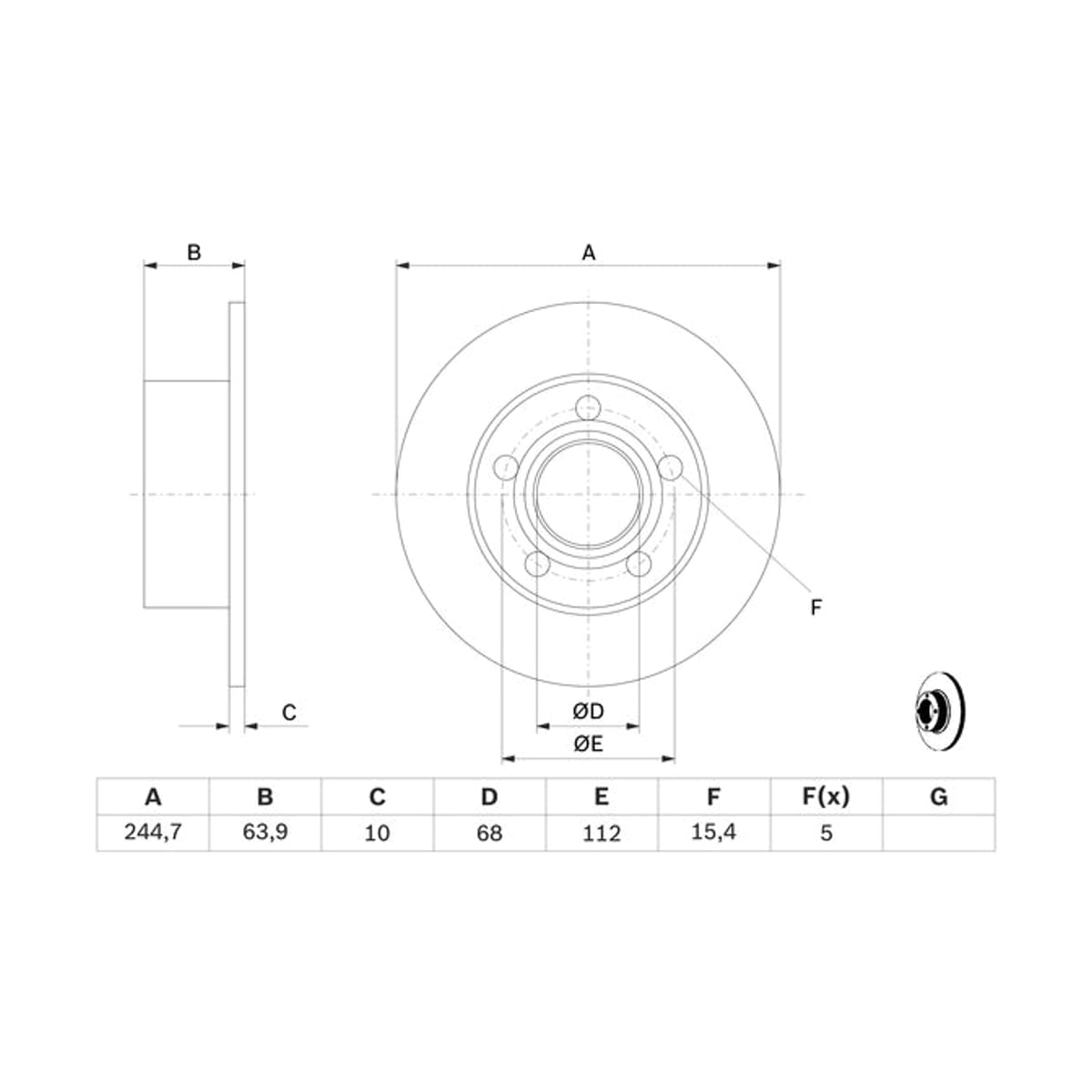 BOSCH Диск тормозной 0986478132 (зад)