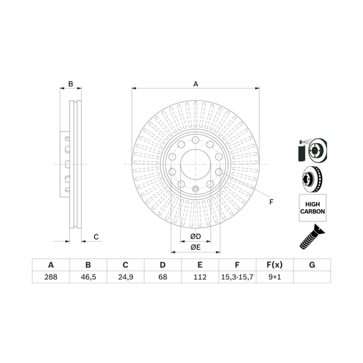 BOSCH Диск тормозной 0986478546 (перед)