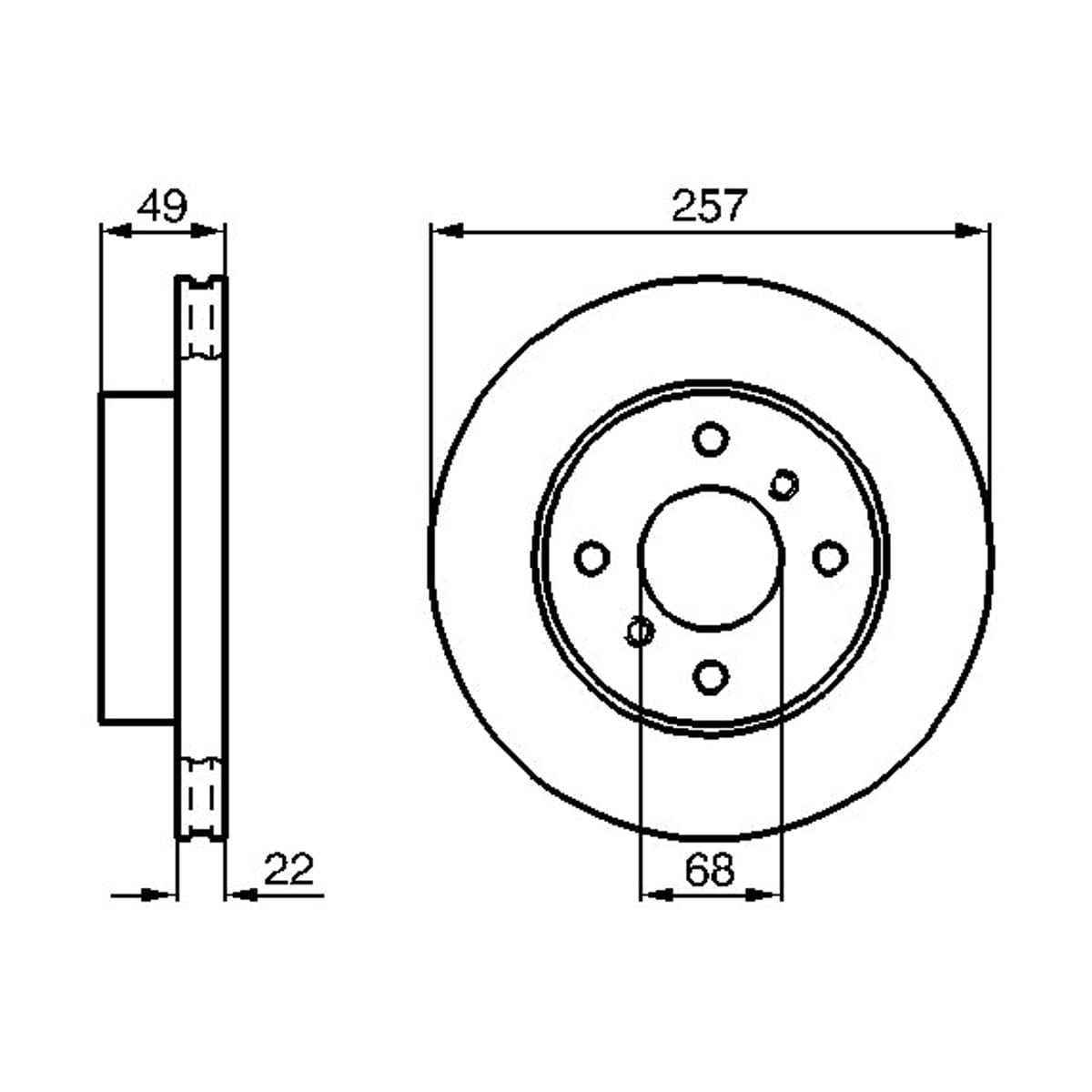 BOSCH Диск тормозной 0986478567 (перед)