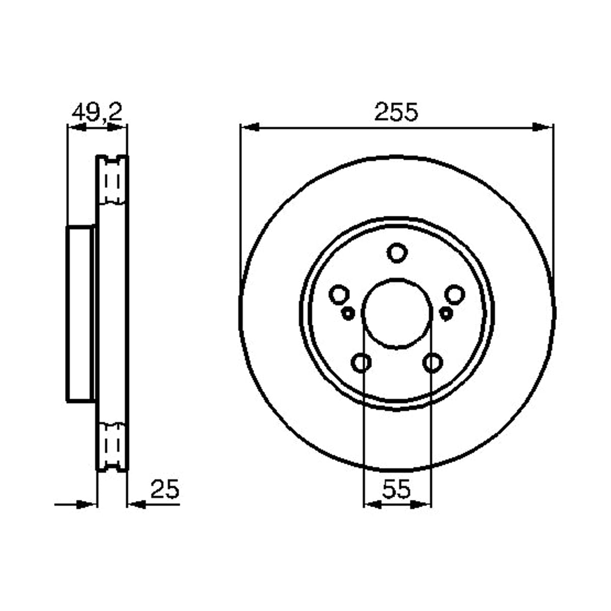 BOSCH Диск тормозной 0986478584 (перед)
