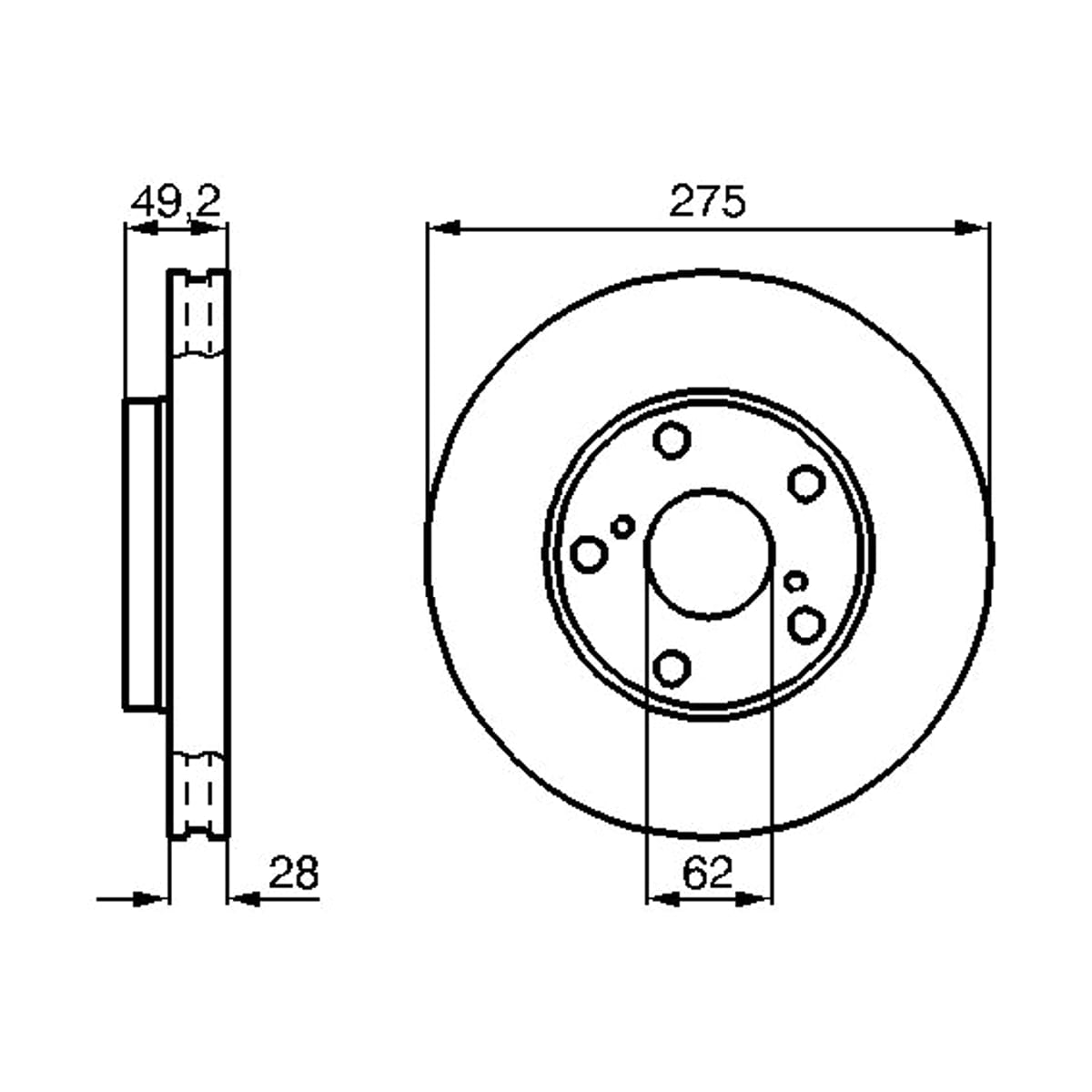 BOSCH Диск тормозной 0986478632 (перед)