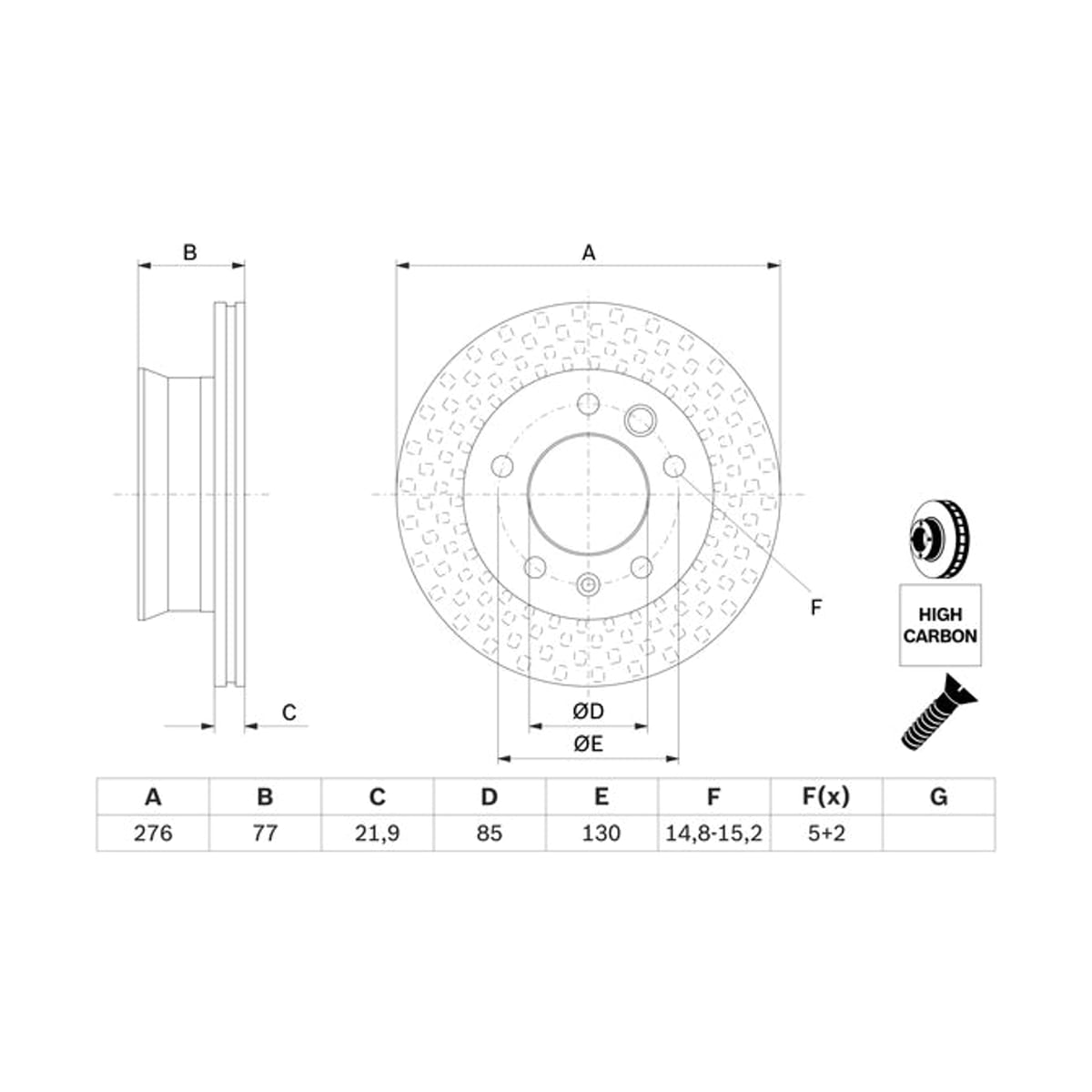 BOSCH Диск тормозной 0986478849 (перед)