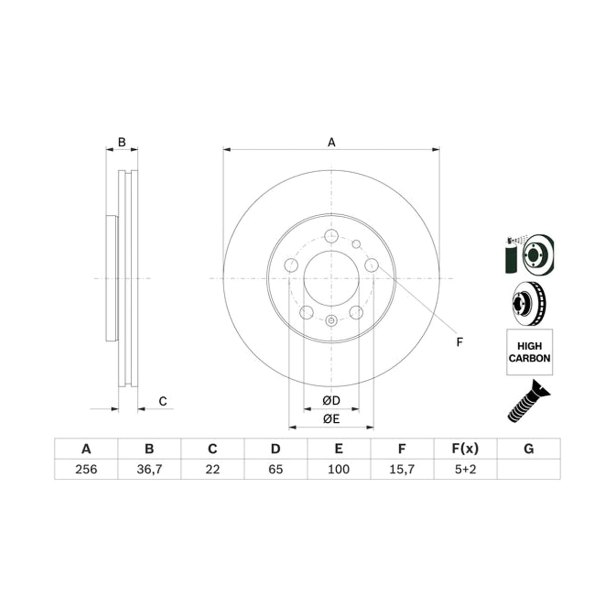 BOSCH Диск тормозной 0986478853 (перед)