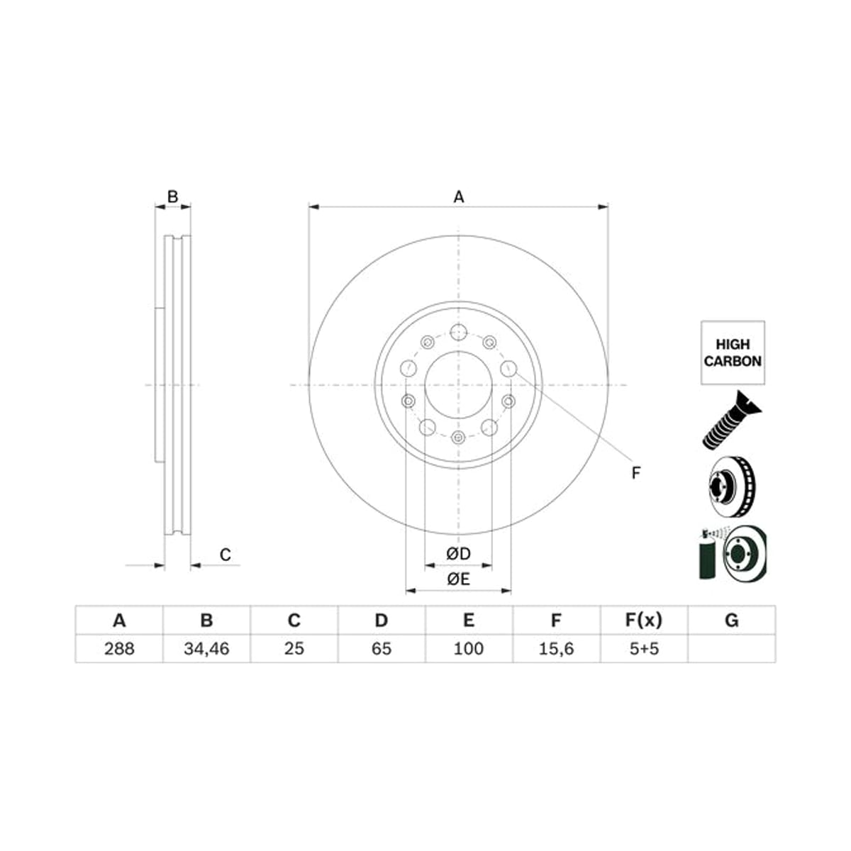 BOSCH Диск тормозной 0986478867 (перед)