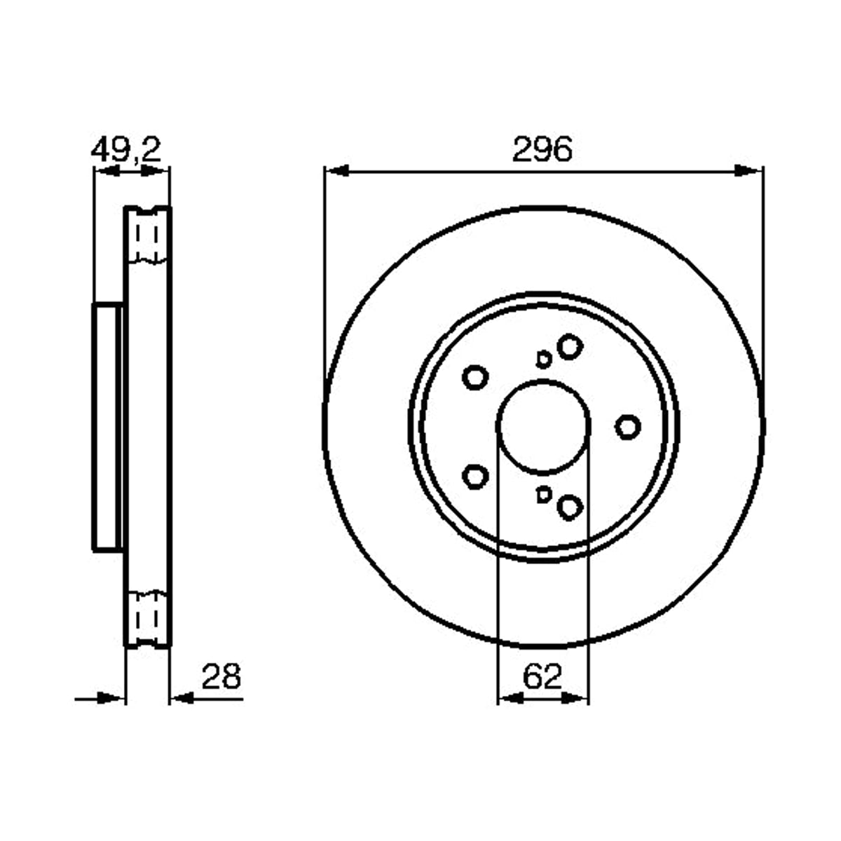 BOSCH Диск тормозной 0986478968 (перед)