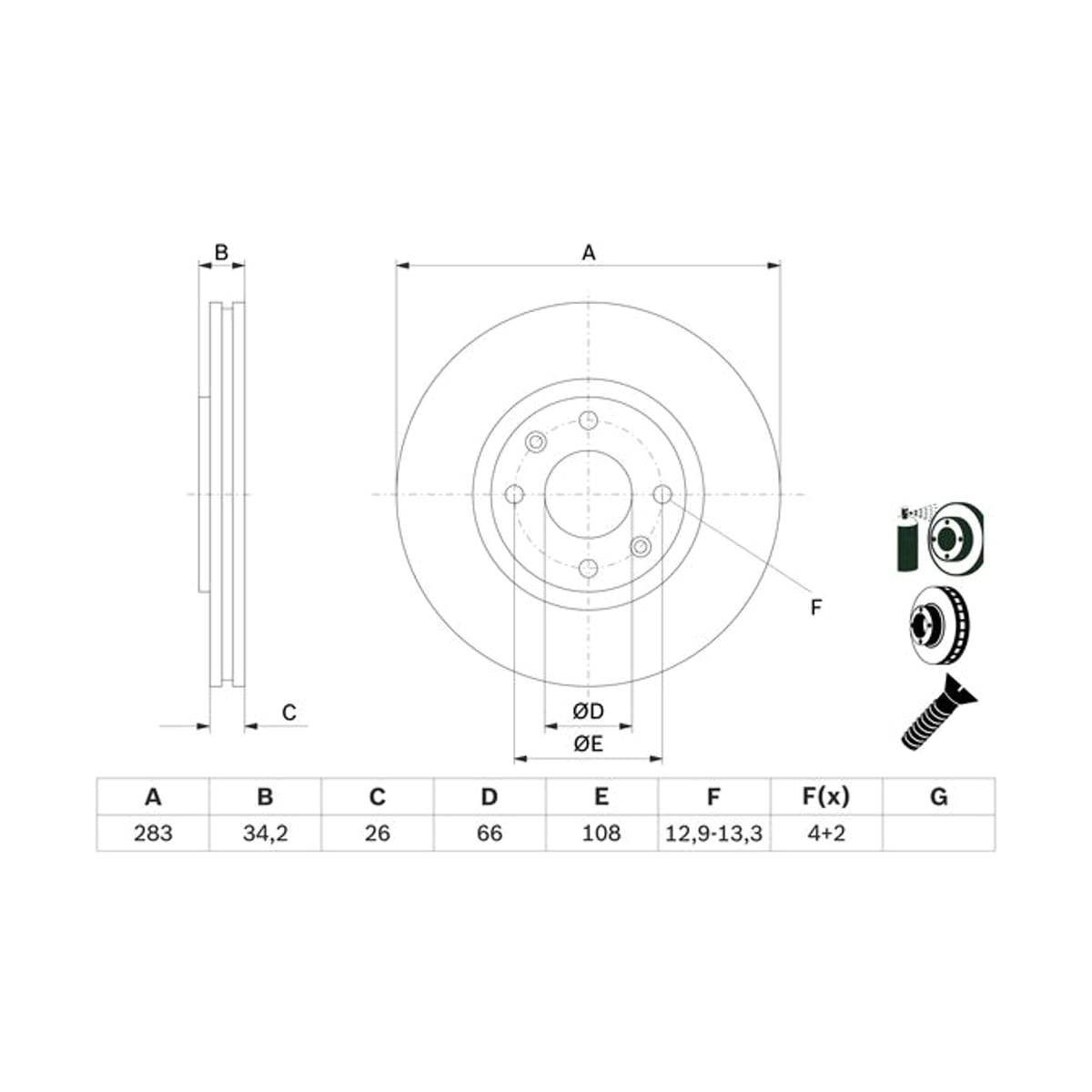 BOSCH Диск тормозной 0986478979 (перед)