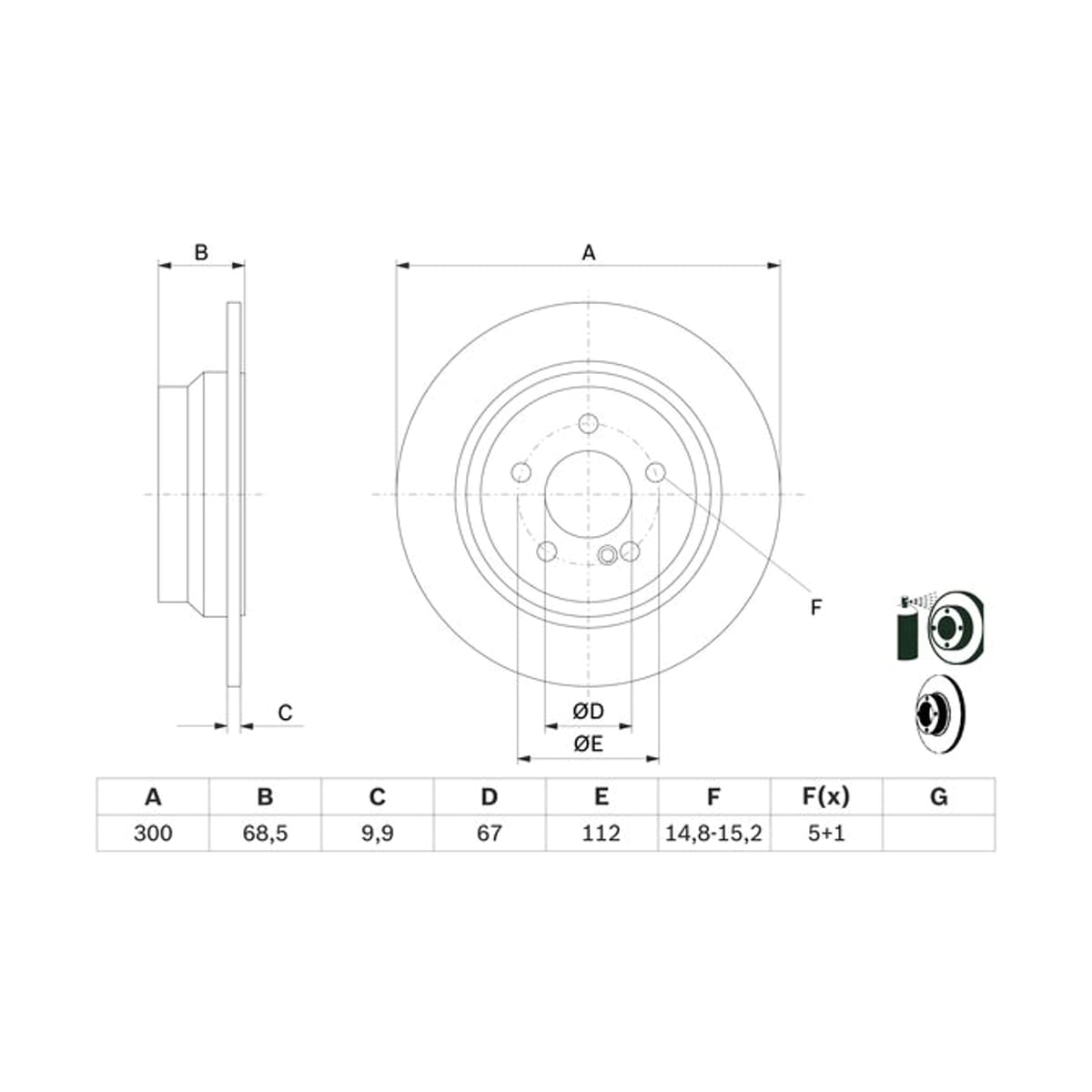 BOSCH Диск тормозной 0986479041 (зад)