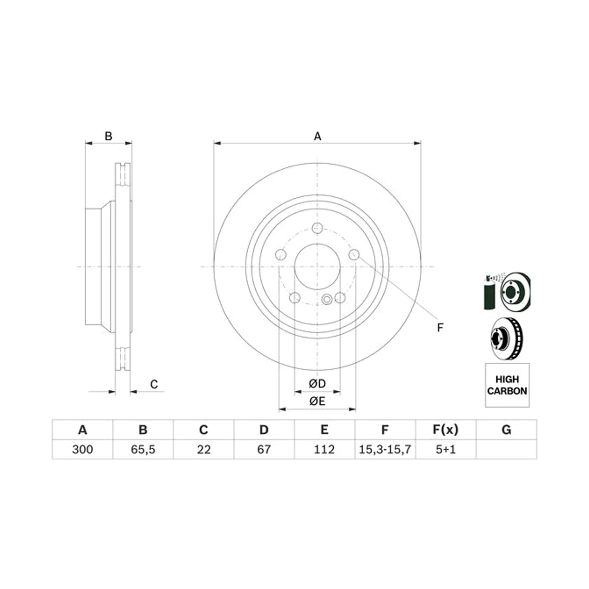 BOSCH Диск тормозной 0986479042 (зад)