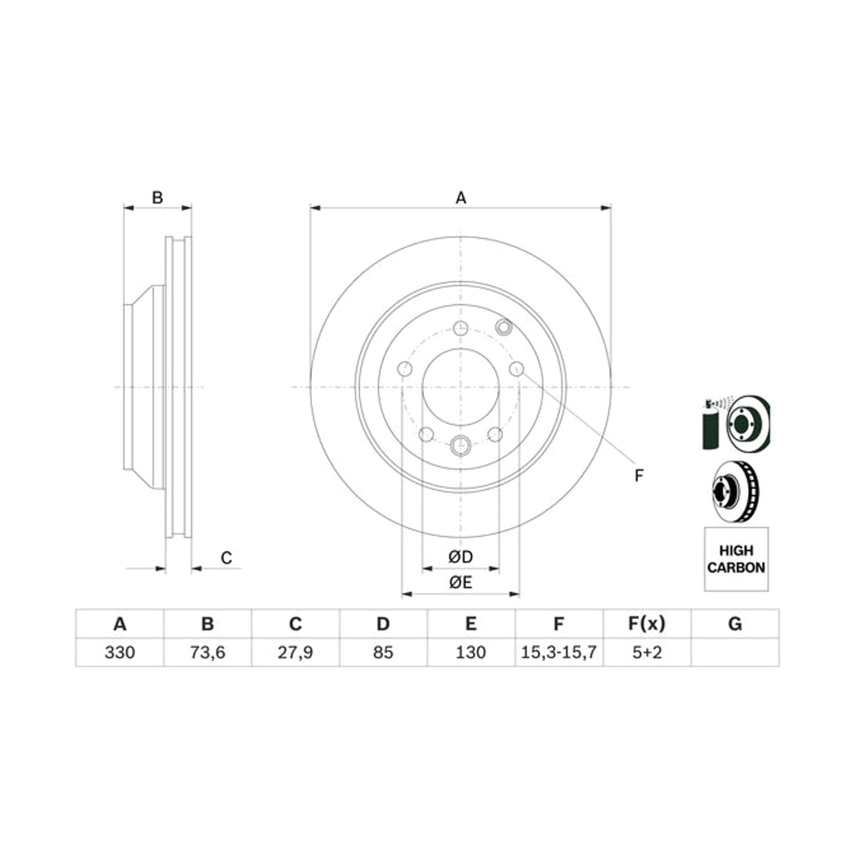 BOSCH Диск тормозной 0986479095 (зад)