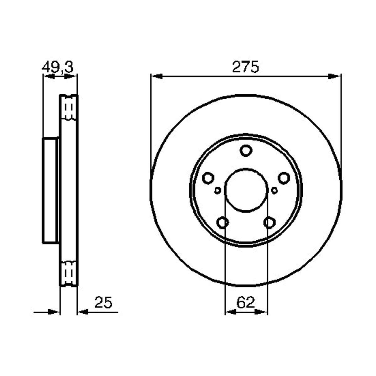 BOSCH Диск тормозной 0986479111 (перед)