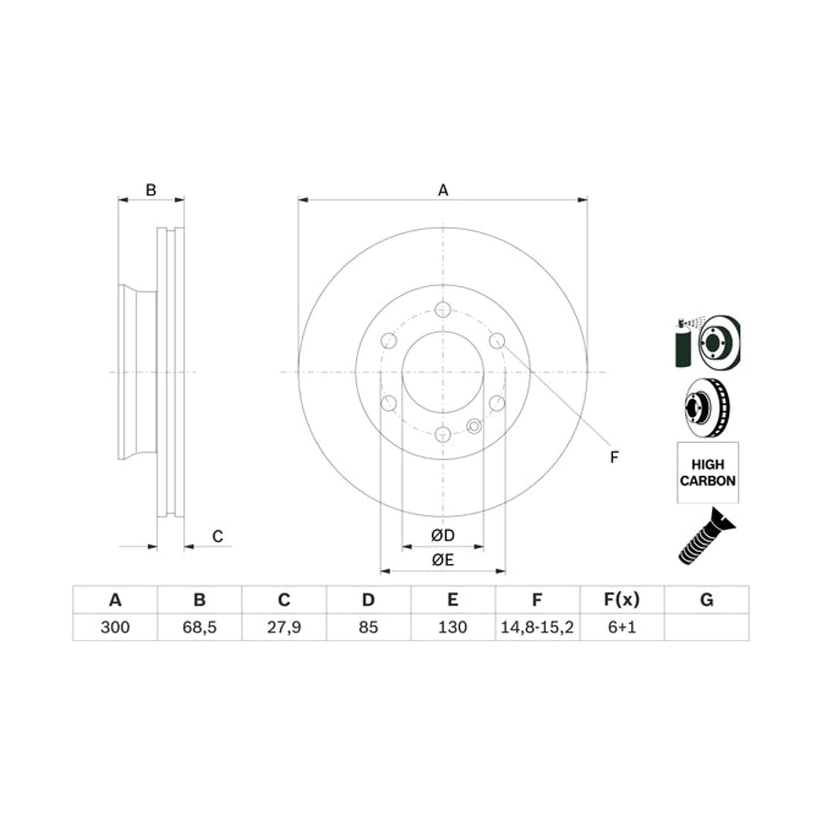 BOSCH Диск тормозной 0986479294 (перед)