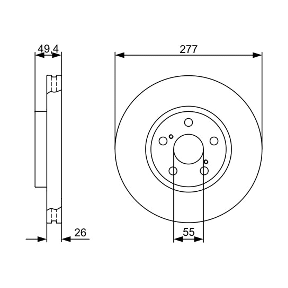 BOSCH Диск тормозной 0986479340 (перед)