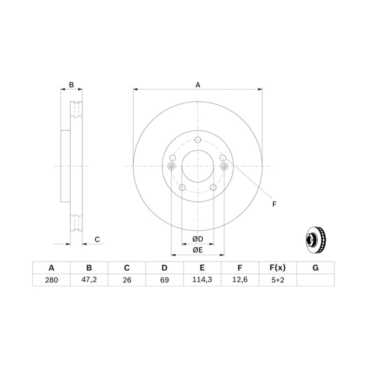 BOSCH Диск тормозной 0986479460 (перед)