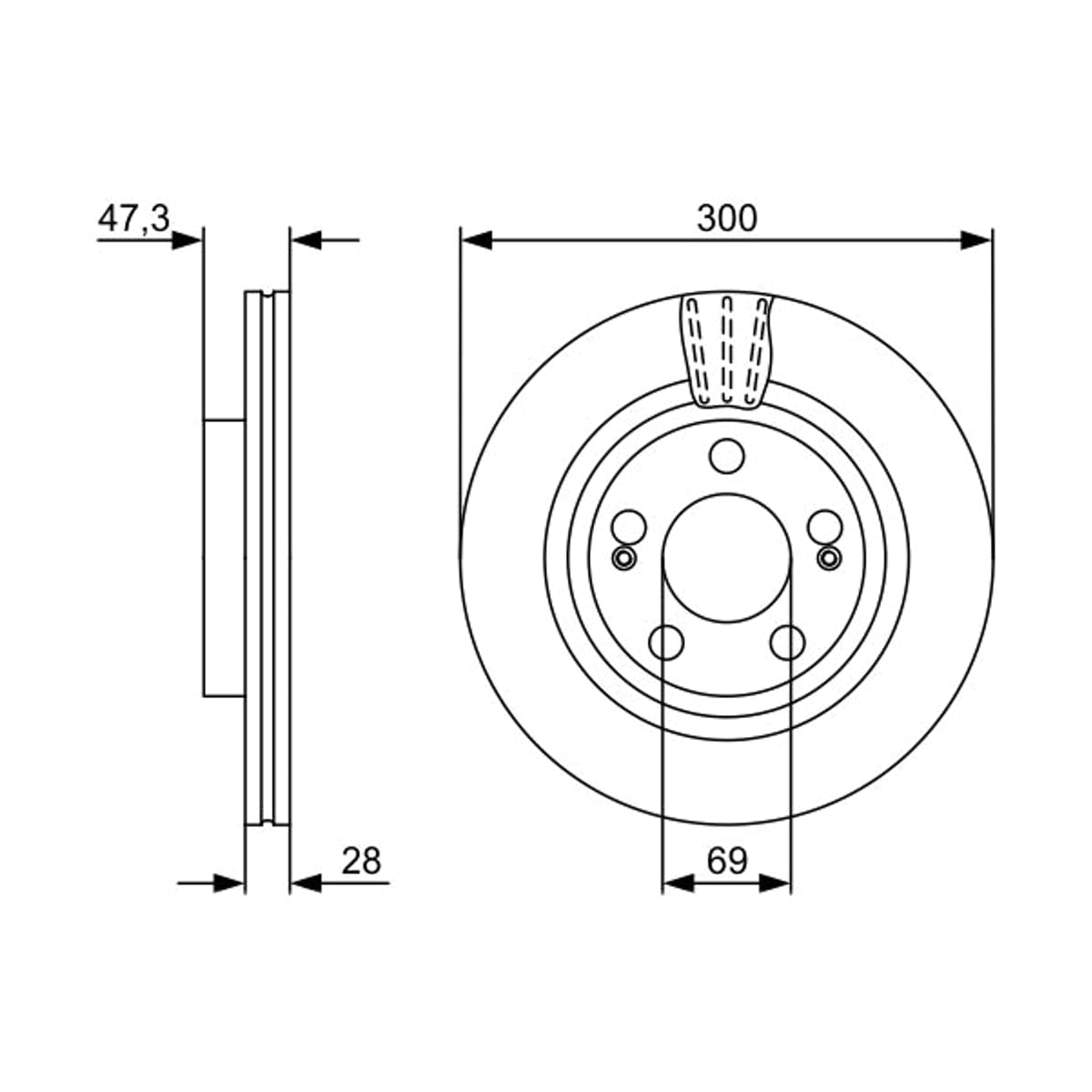 BOSCH Диск тормозной 0986479537 (перед)