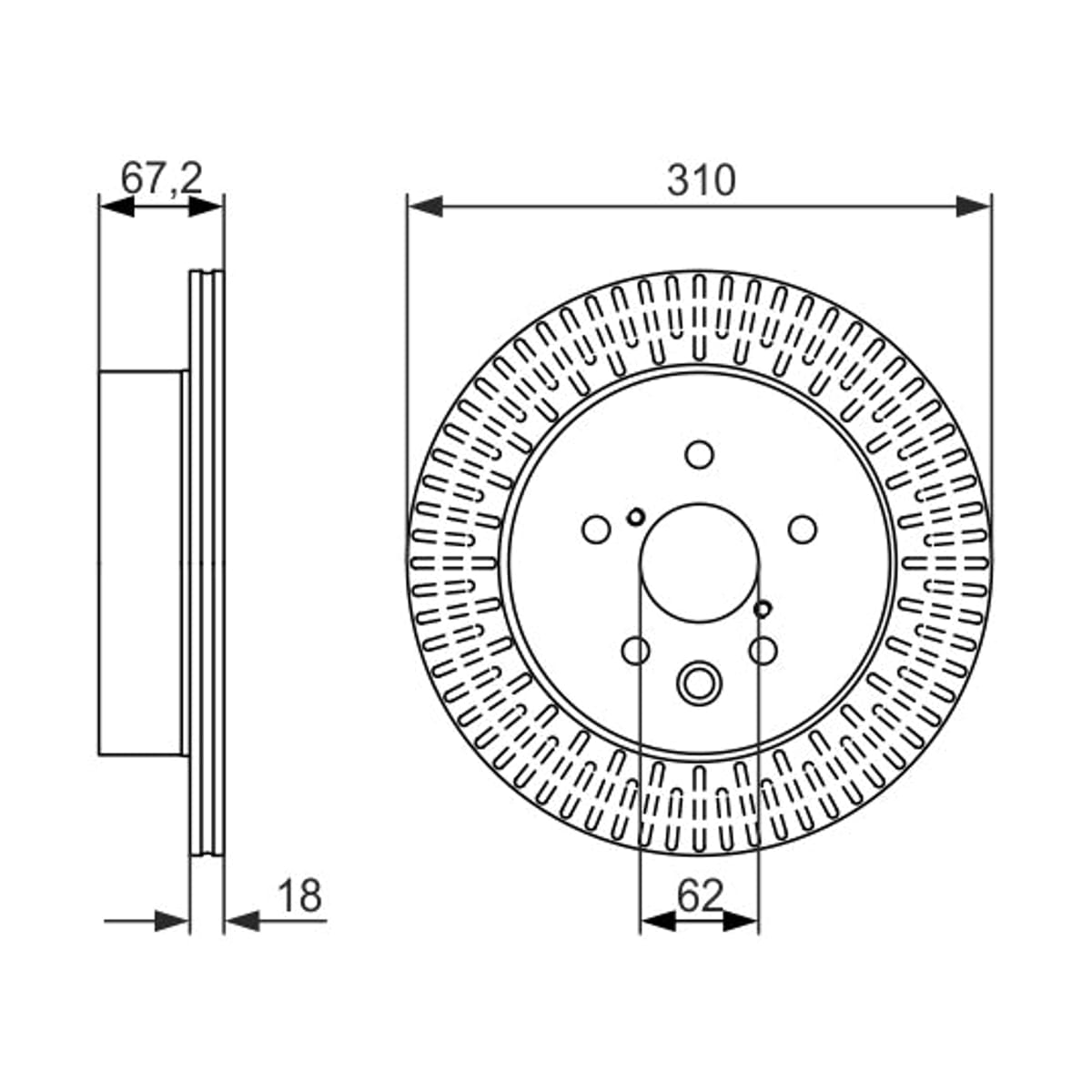 BOSCH Диск тормозной 0986479615 (зад)