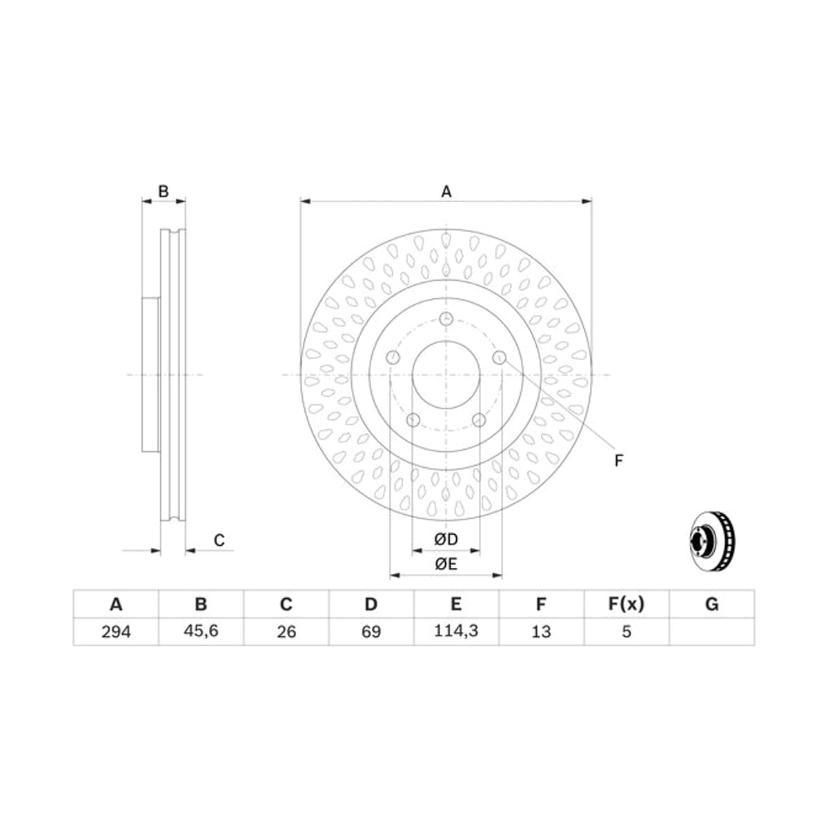 BOSCH Диск тормозной 0986479751 (перед)