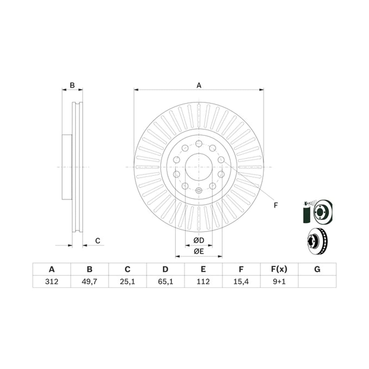 BOSCH Диск тормозной 0986479932 (перед)
