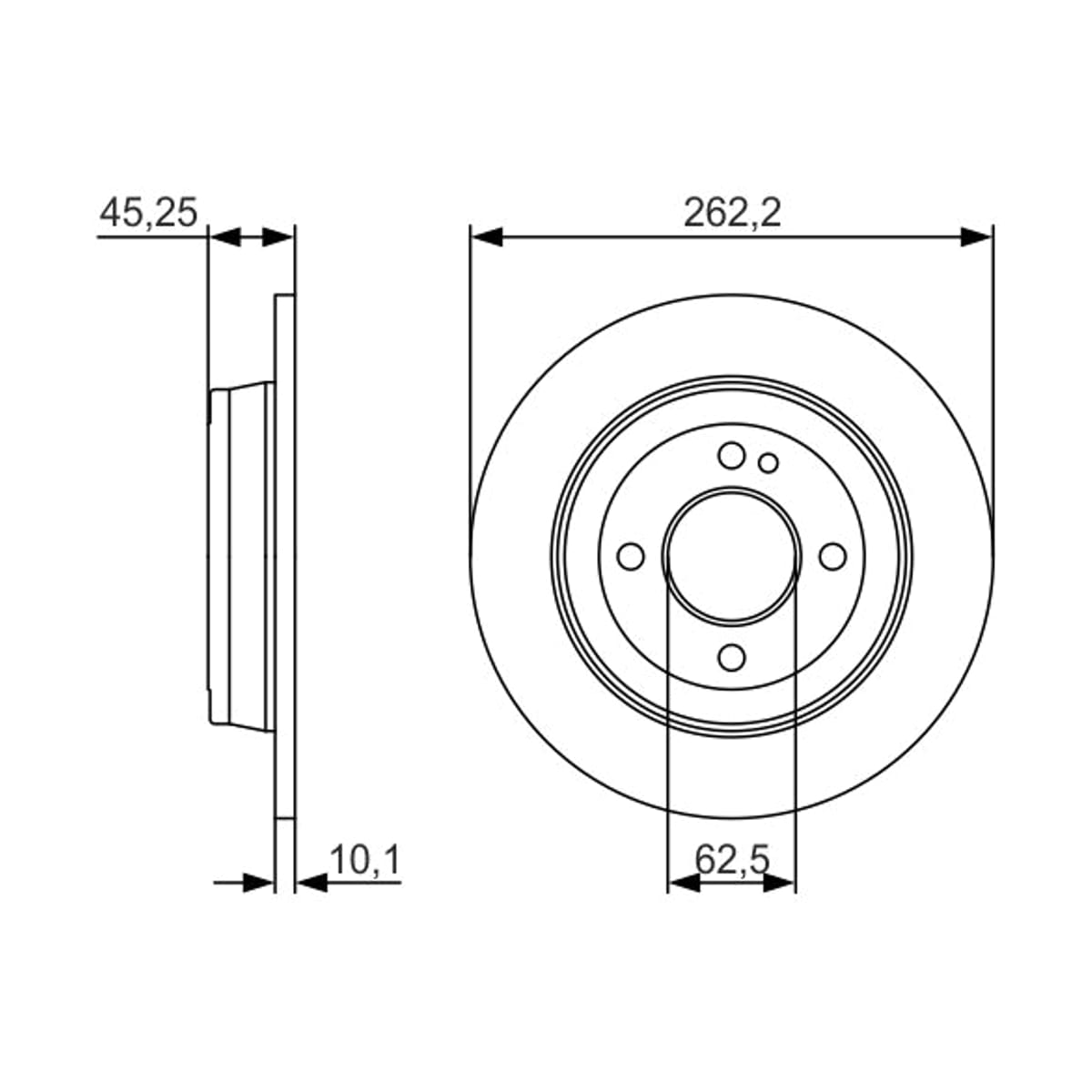 BOSCH Диск тормозной 0986479A44 (зад)