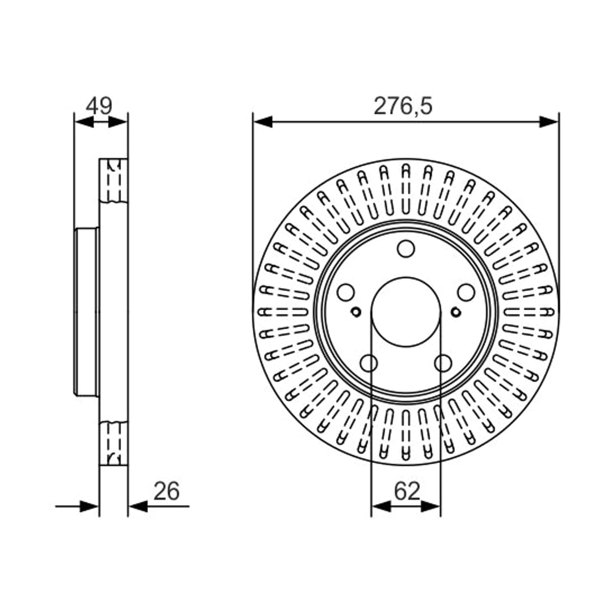 BOSCH Диск тормозной 0986479A62 (перед)