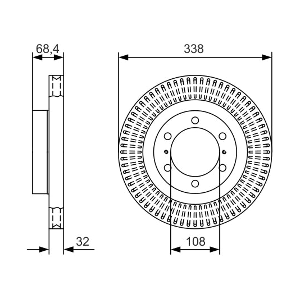 BOSCH Диск тормозной 0986479A65 (перед)