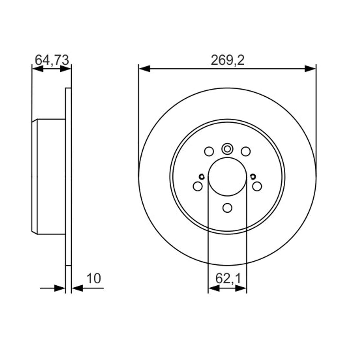 BOSCH Диск тормозной 0986479R00 (зад)