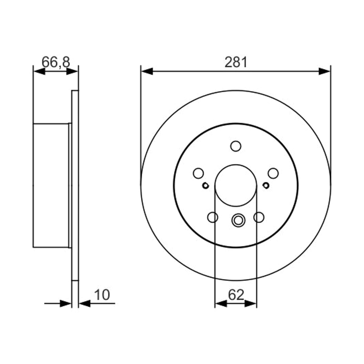 BOSCH Диск тормозной 0986479R06 (зад)