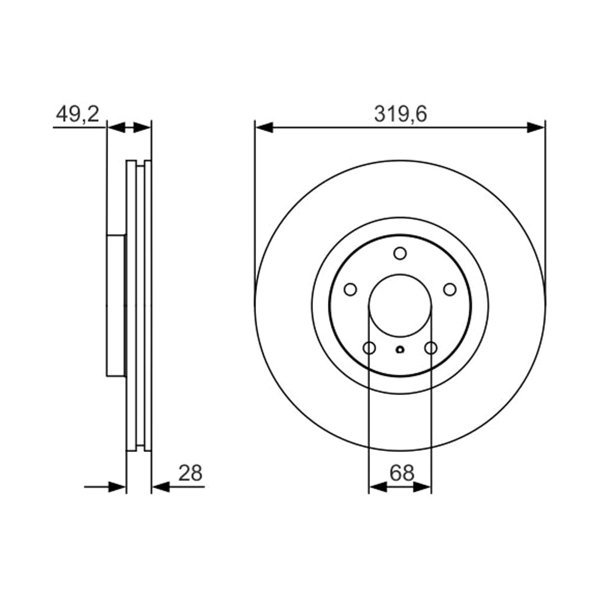 BOSCH Диск тормозной 0986479R22 (перед)