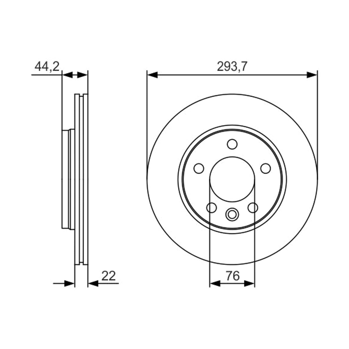 BOSCH Диск тормозной 0986479S06 (зад)