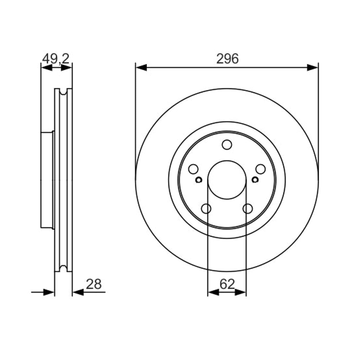 BOSCH Диск тормозной 0986479S22 (перед)