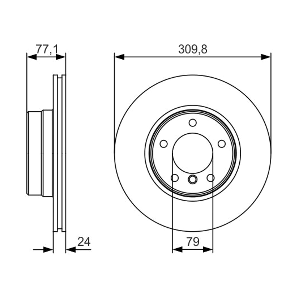 BOSCH Диск тормозной 0986479S29 (перед)