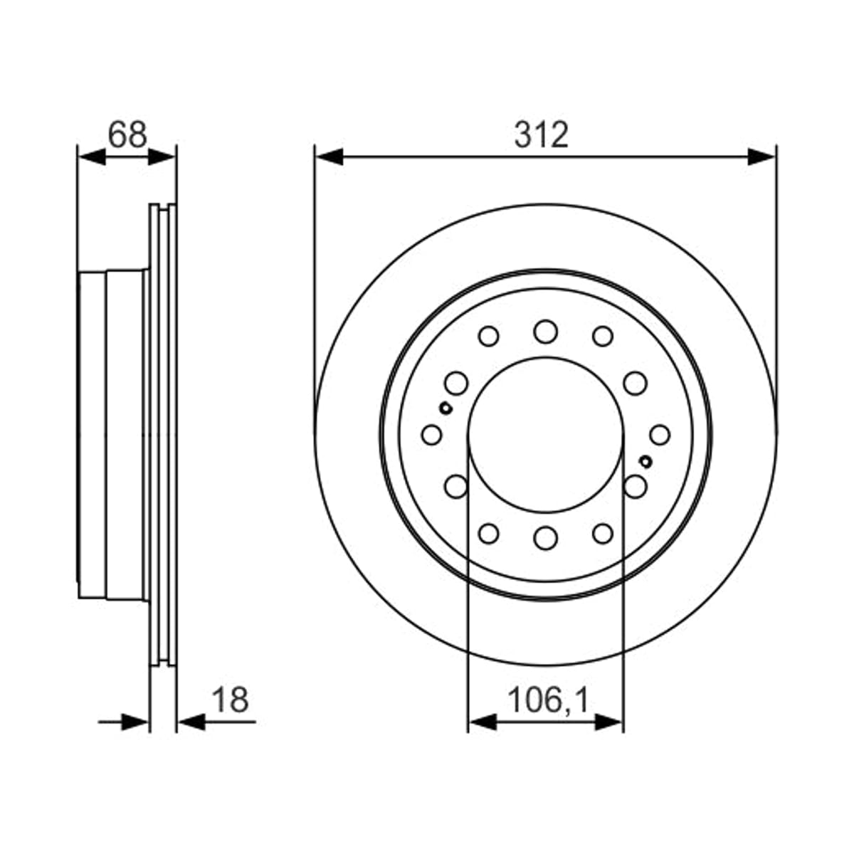 BOSCH Диск тормозной 0986479S36 (зад)