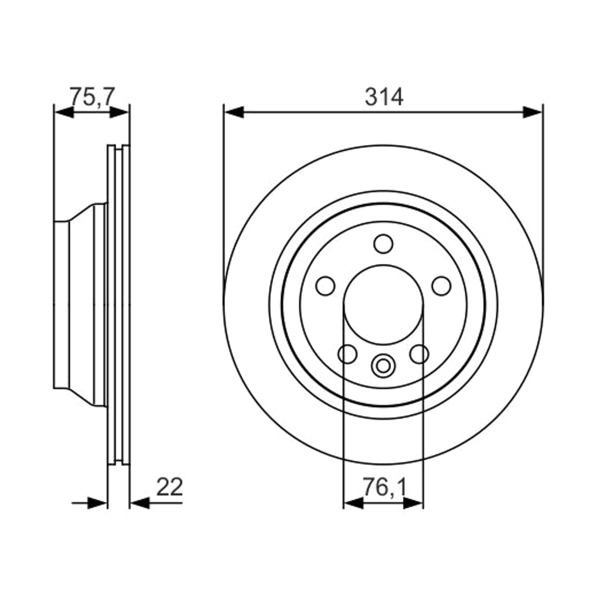 BOSCH Диск тормозной 0986479S54 (зад)