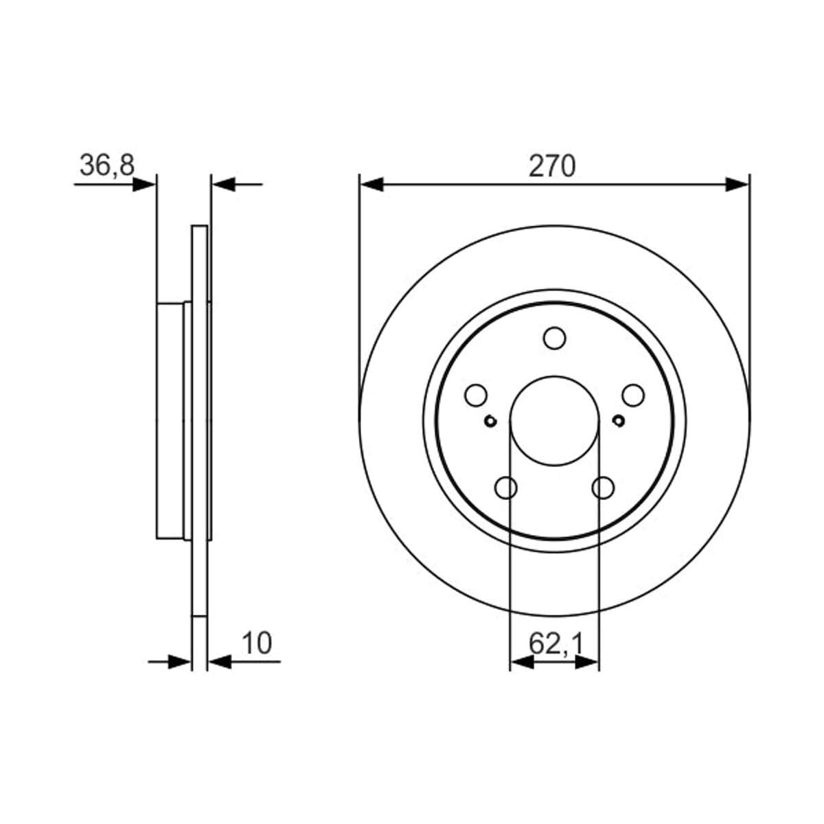 BOSCH Диск тормозной 0986479S64 (зад)